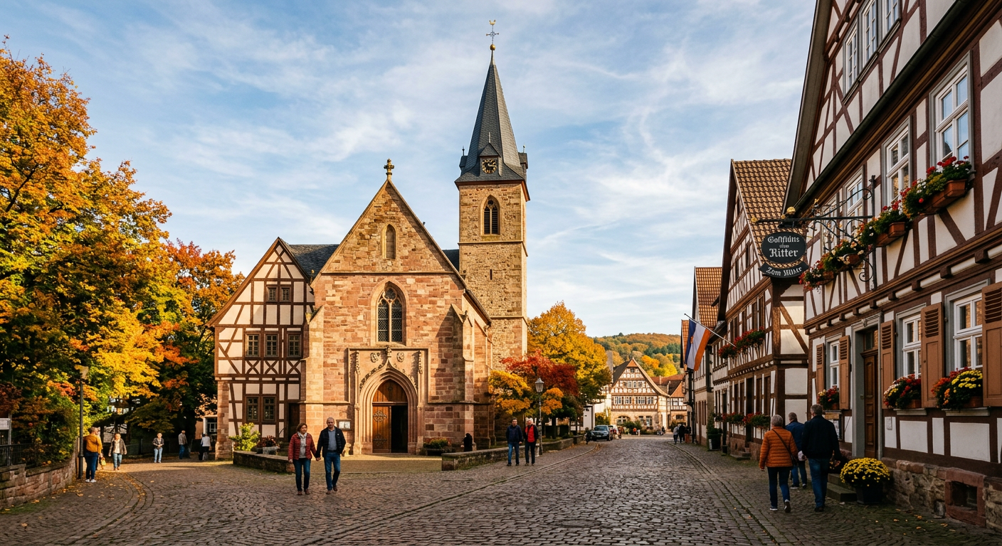 Protestantische Kirche in einer deutschen Kleinstadt